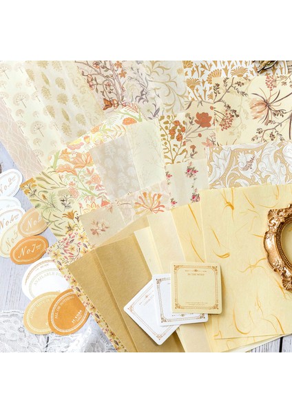 Stil 3 40 Adet Vintage Doku Kraft El Işi Kağıdı Dıy Scrapbooking Malzeme Etiket Dekor Önemsiz Dergisi Okul Kart Yapımı Kırtasiye Not Kağıdı (Yurt Dışından)