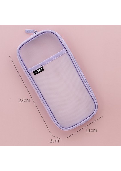 Pembe Şeffaf Kalem Kutusu Kore Moda Torbalar Basit Acıbadem Kurabiyesi Büyük Kapasiteli Kalem Çantası Öğrenciler Kırtasiye Okul Malzemeleri (Yurt Dışından) fiyatları