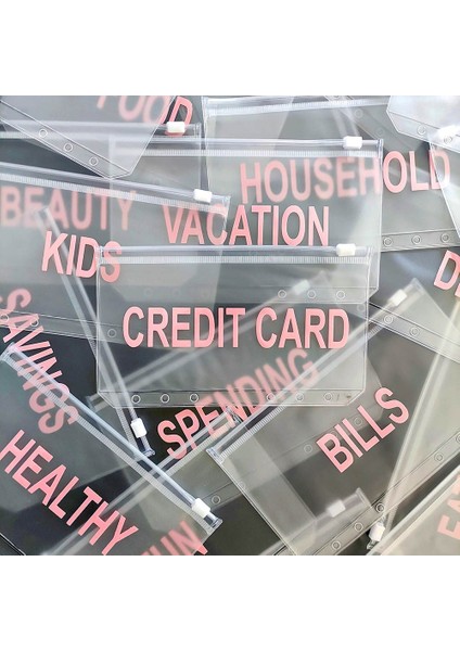 Kredi Kartı A6 A6/a5 Nakit Planlayıcısı Bağlayıcı Cep Dosya Düzenleyici Depolama Klasörü Şeffaf Pvc Gevşek Yaprak Kese Fermuarlı Dosyalama Bağlayıcı (Yurt Dışından)