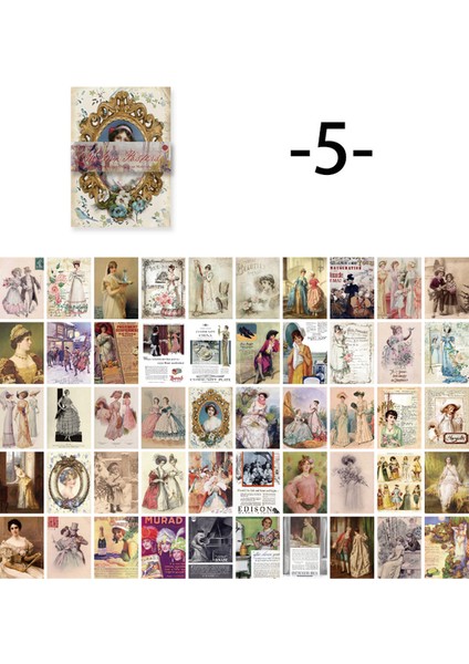 Yeşil 8 Stil 100 Adet/kitap Vintage Mesaj Malzemesi Kağıt Yaratıcı Çiçek Karakter El Hesabı Dekoratif Bloknot (Yurt Dışından)