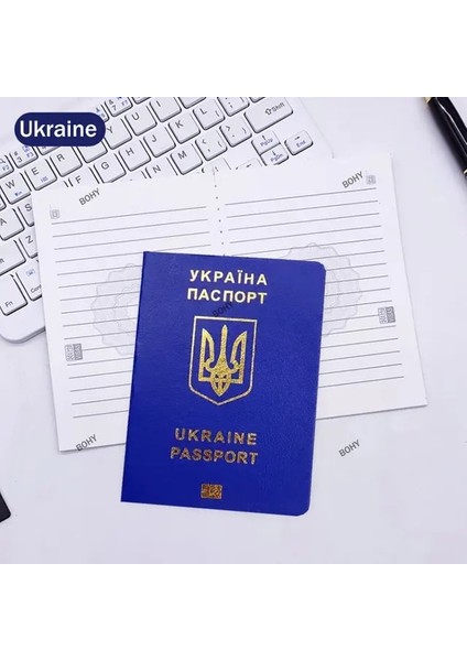 Ukrayna Hattı Noteboo 9X12.5 cm 32 Ülke Pasaport Prop Hattı Dizüstü Simülasyon Yaratıcı Hediye Filme Kırtasiye Dergisi Cep Planlayıcısı Okul Malzemeleri (Yurt Dışından)
