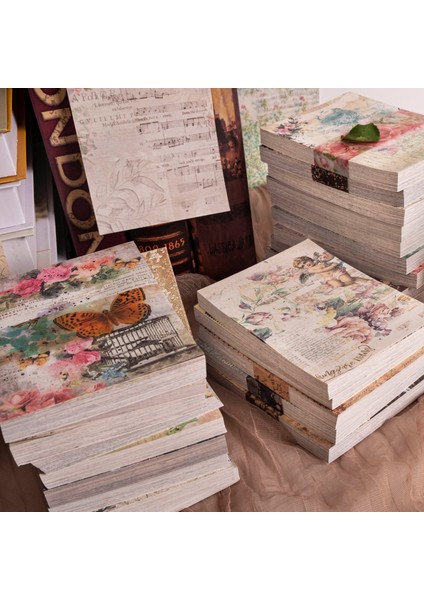 Stil 2 100 Adet/kitap Çiçek Bloknot Malzeme Kağıt Önemsiz Dergisi Scrapbooking Kağıt Kartları Arka Plan Dekorasyon Kağıdı Kırtasiye (Yurt Dışından)