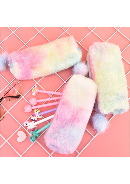 Sarı-S Peluş Sevimli Kalem Kutusu Çantası Kızlar Için Kozmetik Kawaii Kalem Kılıfı Kutusu Büyük Kapasiteli Öğrenci Geri Okul Malzemeleri Kore Kırtasiye (Yurt Dışından) indirimleri