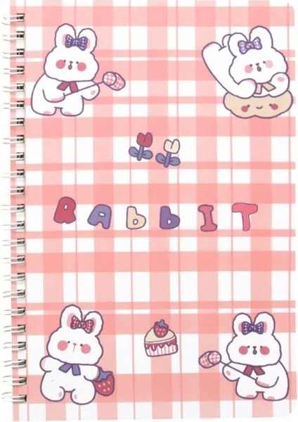 Melek Tavşan 1 Adet A5 Kawaii Dizüstü Dergisi Kpop A5 Sevimli Astarlı Not Defteri Çift Bobin Taşınabilir Defterler Yazma Okul Ofis Malzemeleri Kırtasiye (Yurt Dışından) indirimleri