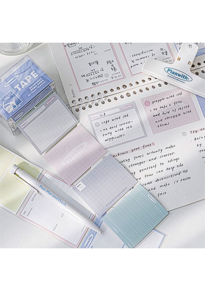 No.2 60 Adet Çok Fonksiyonlu Bloknot Yaratıcı Yatay Izgara Boş Düz Renk Yapışkan Not Güzel Kırtasiye Bant Öğrenci Malzemeleri (Yurt Dışından) modelleri