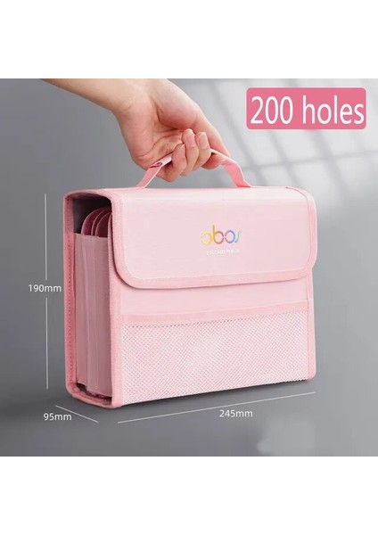 200 Delik Pembe 72/120/150/200 Delik Darbeye Dayanıklı Kalem Perde Kalem Kutusu Çıkarılabilir Oxford Kumaş Süper Büyük Kapasiteli Kırtasiye Saklama Çantası (Yurt Dışından)