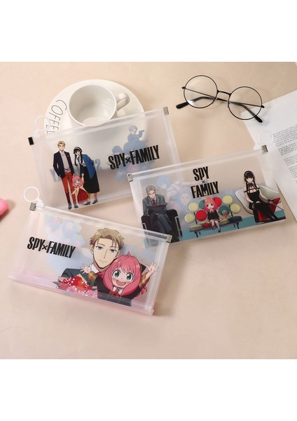 OSS24295BD4 Anime Spy×famıly Kalem Kutusu Şeffaf Fermuarlı Kalem Kılıfı Tutucu Cepler Büyük Kapasiteli Kırtasiye Organizatör Saklama Çantası (Yurt Dışından) modelleri