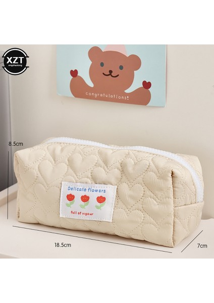 Beyaz Kawaii Peluş Yastık Kalem Kutusu Büyük Kapasiteli Tofu Küpleri Şekli Çanta Kırtasiye Torbalar Kızlar Okul Öğrencileri Malzemeleri Hediyeler (Yurt Dışından) fırsatları