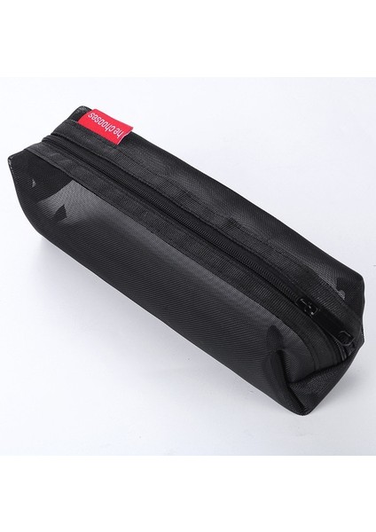 Siyah 2 Erkek Kız Örgü Kalem Kutusu Basit Şeffaf Örgü Belge Çantası Fermuar Kırtasiye Çantası Naylon Örgü Çanta Okul Ofis Malzemeleri (Yurt Dışından)