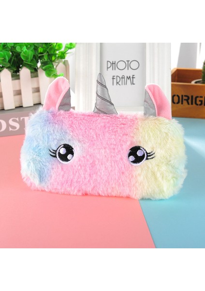 D 1 Parça Kawaii Sevimli Unicorn Peluş Kese Kalem Kutusu Çanta Anahtarlık Kolye Bozuk Para Cüzdanı Cüzdan Kılıf Kılıfı Çanta Okul Malzemeleri Hediye (Yurt Dışından)