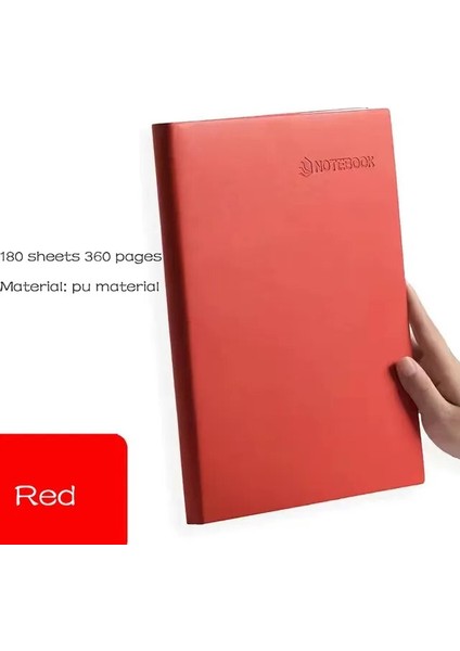 Kırmızı A4 Boş A4A5 Süper Kalın Defter Kalınlaşmış Büyük Süper Kalın 360 Sayfa Boş Çizgi Gündem Planlayıcısı Kitap Brid Günlüğü Defterleri Günlüğü Okul (Yurt Dışından)
