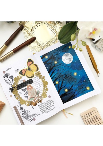 Aqua Mavi 160GSM Bambu Kağıt Koala Aqua Mavi Pu Deri Kapak Mermi Noktalı Defter A5 Ciltli Dergi 160GSM Bambu Kağıt Altın Kenarları (Yurt Dışından)