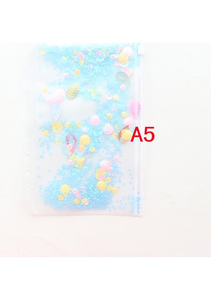 A5 Mavi Çift Katmanlı Kese Domikee Yaratıcı Sevimli Kawaii Okul Öğrenci Kız Dekorasyon Payetler Bağlayıcı Planlayıcısı Günlüğü Dizüstü Bilgisayar Için 6 Delik Iç Cep A5A6 (Yurt Dışından)