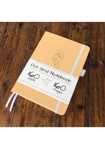 Uyar Kayısı A5 Boyutu Güzel Tavşan ve Ay Yıldız A5 Pu Deri Ciltli Noktalı Defter Krem Kalın Kağıt Mor Kapakları (Yurt Dışından)