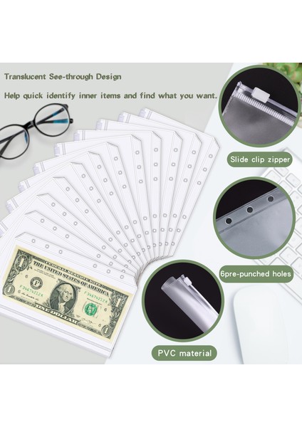 Mavi Set A6 A6 Bağlayıcı Bütçe Planlayıcısı Defter Kapakları Klasör A6 Boyutu 6 Delik Bağlayıcı Cepler Plastik Bağlayıcı Fermuar Para Tasarruf Zarfı (Yurt Dışından) indirimleri