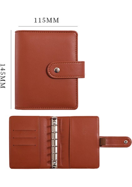 Sadece Kapak Kahverengi A7 A7 Macaron Renk 6 Telli Pu Klipsli Defter Deri Gevşek Yaprak Defter Kapağı Defterler Dergisi Kawaii Kırtasiye (Yurt Dışından)