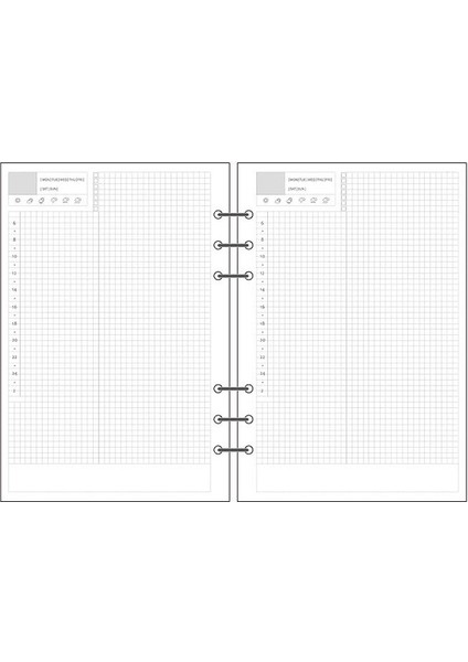 Daily Planner A5 Toplam 45 Sayfa Klasik 6 Delikli Ciltli Defter Iç Kağıt Çekirdek/yeniden Doldurma Iç Kağıtlar:çizgi, Izgara, Noktalar, Liste, Günlük Haftalık Aylık Planlayıcı A5 A6 (Yurt Dışından)