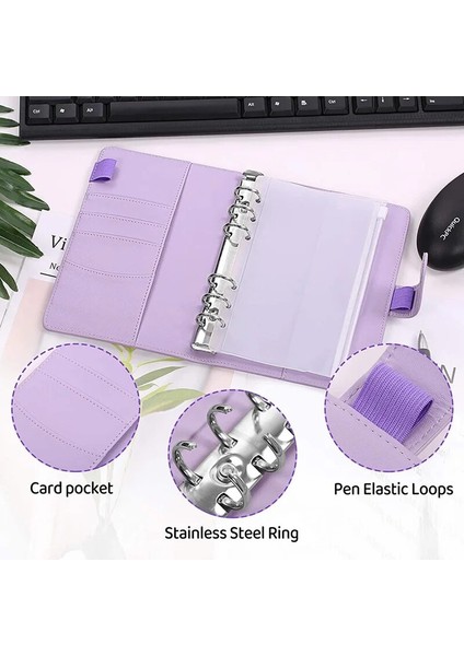 Siyah Yeni A6 Bağlayıcı Defter Bütçe Planlayıcısı Defter Kapakları Klasör 6 Delikli Bağlayıcı Cepler Plastik Bağlayıcı Fermuar Para Tasarrufu Zarf (Yurt Dışından) indirimleri