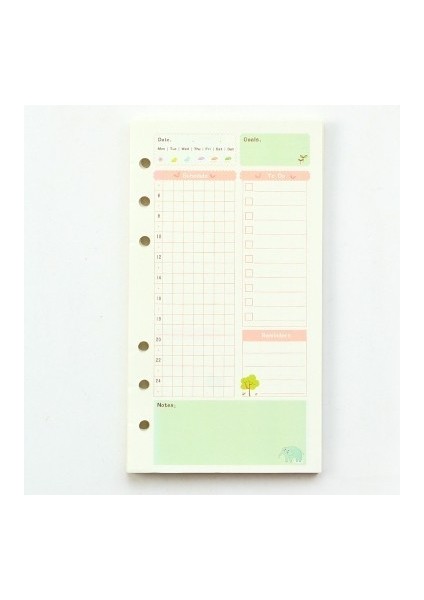 Günlük Planlayıcı A5 Mınkys Kawaii 45 Sayfa A5 A6 Gevşek Yaprak Defter Kağıdı Dolum Spiral Ciltleme Dizini Iç Sayfa Günlük Aylık Haftalık Gündem Planı (Yurt Dışından)