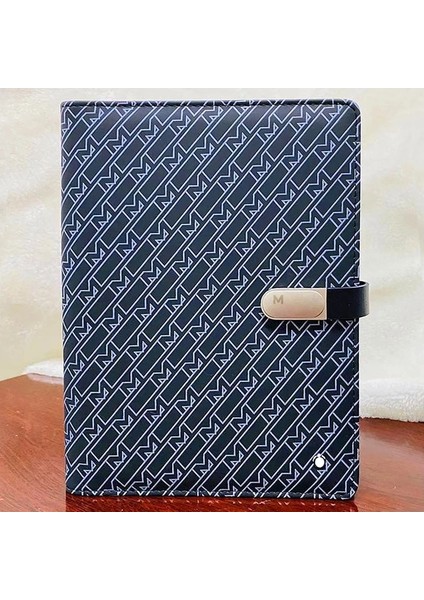 Stil 2 23CM x 18CM Lan Harf M Damalı Tasarım Lüks MB Dizüstü Bilgisayar A5 Deri Kapak Kaliteli Kağıt Bölümleri Benzersiz Gevşek Yapraklı Yazı Kırtasiye (Yurt Dışından)