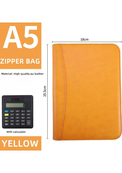 A5 (Hesap Makinesi Ile) A6/a5 Iş Pu Deri Klasör Padfolio Bütçe Bağlayıcı Nakit Zarf Organizatör Temizle Fermuar ile Hesap Makinesi ile Bütçe Sayfaları (Yurt Dışından)
