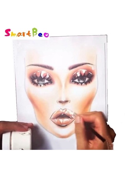 Avrupa Face Book A4 Makyaj Sanatçısı Yüz Tabloları Makyajlı Facechart Çizimi, 30 Yaprak Kağıt (Yurt Dışından) fiyatları