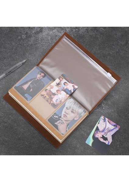 Siyah A6 38 Yaprak Pu Deri Defter A6 Retro Çok Fonksiyonlu Depolama Kart Çantası Iç Sayfa Seti Dıy Günlük Kaydı Kırtasiye Malzemeleri Kawaii (Yurt Dışından) indirimleri