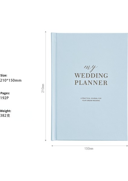 Gök Mavisi Sert Kabuk Düğün Planlayıcısı Programı A5 Kayış Bobin Dizüstü Hediye Kitabı El Günlüğü Planya Günlük Dizüstü Tam Ingilizce Versiyonu (Yurt Dışından)