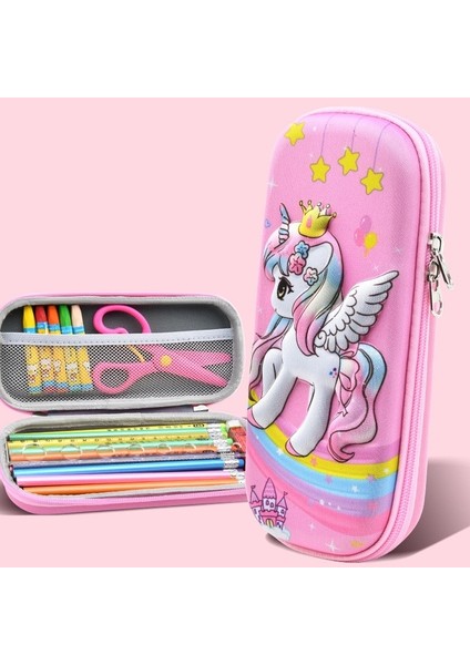Unicorn Princes 3D Kawaii Kalem Kutusu Kılıfı Kız Erkek Unicorn Organizatör Sevimli Kalem Çantası Kalem Kutusu Okul Ofis Malzemeleri Öğrenciler Kırtasiye (Yurt Dışından)