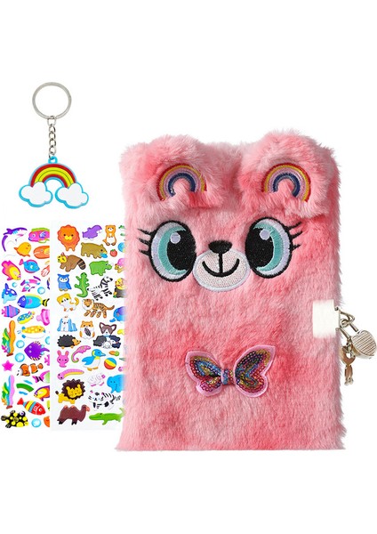 Unicorn 1 A5 Peluş Çocuk Kilitli Günlüğü Kawaii Dizüstü Kilitlenebilir Tavşan Unicorn Not Defteri Gündem Dergisi Günlük Not Defteri Organizatör Çocuk Hediye (Yurt Dışından)