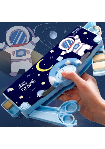 Sky Travel B Tek Çift Katmanlı Karikatür Desen Kalem Kutusu Kalemtıraş Büyük Kapasiteli Sevimli Kırtasiye Kutusu Ofis Okul Depolama Kalem Çantası (Yurt Dışından) modelleri