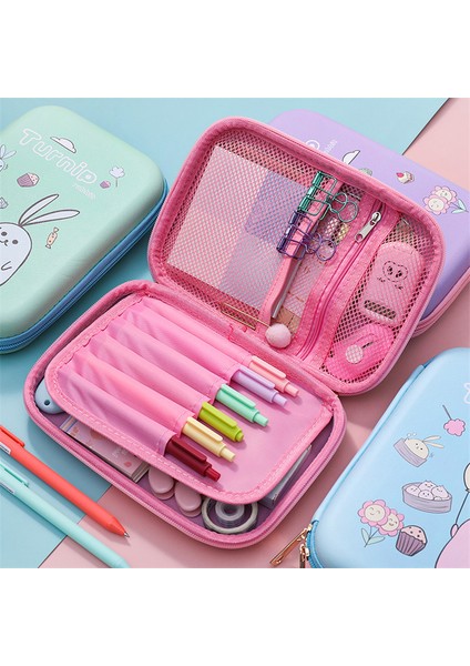 F Kawaii Kalem Kutuları Büyük Kapasiteli Pembe Kalem Kutusu Için Sevimli Okul Pennen Zak Plumier Scolaire Fille Estojo Escola Tavşan Kalem Kutusu (Yurt Dışından)