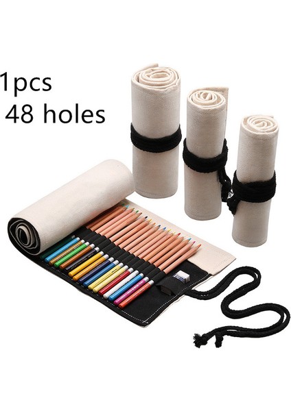 48 Delik 12/24/36/48/72 Delik Kalem Çantası Renkli Kumaş Kalem Kutusu Roll-Up Kalem Çantaları Boya Fırçaları Kırtasiye Depolama Okul Malzemeleri (Yurt Dışından)