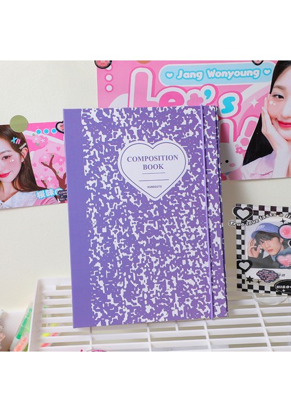 Mor Moda A5 Ciltli Defter Dergi Kapağı Ins Bandaj Fotoğraf Kartları Çıkartmalar Kitap Fotoğraf Kartları Toplamak Organzier Kırtasiye (Yurt Dışından)