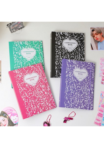 Mor Moda A5 Ciltli Defter Dergi Kapağı Ins Bandaj Fotoğraf Kartları Çıkartmalar Kitap Fotoğraf Kartları Toplamak Organzier Kırtasiye (Yurt Dışından) fiyatları