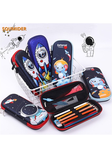 B1 3D Uzay Sevimli Kalem Kutusu Okul Kırtasiye Kutusu Plastik Karikatürler Çocuklar Için Kalem Kutuları Kalem Kutusu Hediyeler Öğrenci Kalem Kutusu Kawaii Çanta (Yurt Dışından)