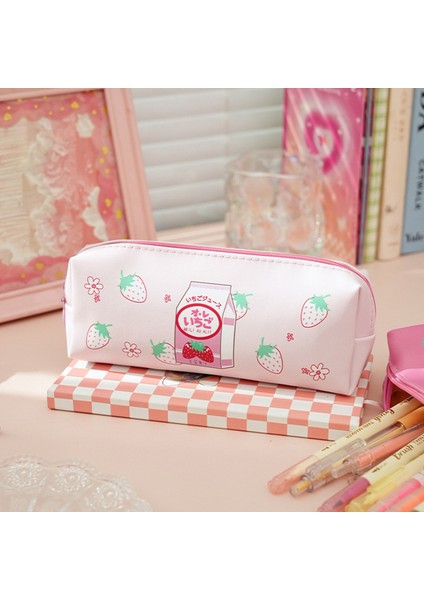 Stil 3 Süt Kalem Kutusu Kawaii Kırtasiye Çilek Kalem Kutusu Kalemlik Pu Deri Çanta Estuches Escolar Okul Malzemeleri Kalem Kutuları (Yurt Dışından) modelleri