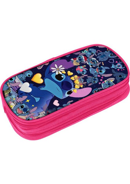 1 Adet Çocuklar Disney Pembe Dikiş Tema Stilleri Kalem Çantası Naylon Kalem Kutusu Çocuk Siyah Okul Malzemeleri Yüksek Kaliteli Kırtasiye Seti (Yurt Dışından)