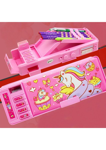 Saklama Torbaları Kalem Kutusu Estojo Escolar Şifre Kalem Kutusu Unicorn Kawaii Kalem Kutuları Çok Fonksiyonlu Kalem Kutusu Kore Okul Kırtasiye (Yurt Dışından)