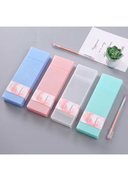 1 Adet Şeffaf Popüler Yaratıcı Basit Şeker Renkli Sevimli Plastik Kalem Kutusu Öğrencileri Yazma Kırtasiye Depolama Araçları Kawaii Okul Malzemeleri (Yurt Dışından)