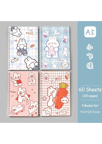 Peter Pan 1 Adet A5 Kawaii Dizüstü Dergisi Kpop A5 Sevimli Astarlı Not Defteri Çift Bobin Taşınabilir Defterler Yazma Okul Ofis Malzemeleri Kırtasiye (Yurt Dışından)