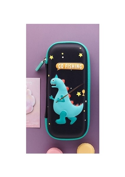 Siyah Dinozor Mini Angoo 3D Eva Kalem Kalem Kutusu Karikatür Unicorn Dinozor Saklama Çantası Kılıfı Organizatör Kırtasiye Okul Çocuklar Için Kız Hediye A6009 (Yurt Dışından)
