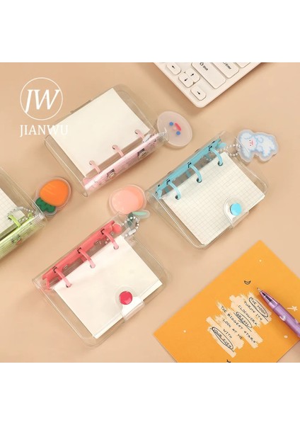 Pus Mavi Mini Jıanwu Sevimli Mini 3 Halka Gevşek Yaprak Kitap Şeffaf Taşınabilir Öğrenci Dergisi Ciltli Defter Kawaii Kırtasiye Okul Malzemeleri (Yurt Dışından) modelleri