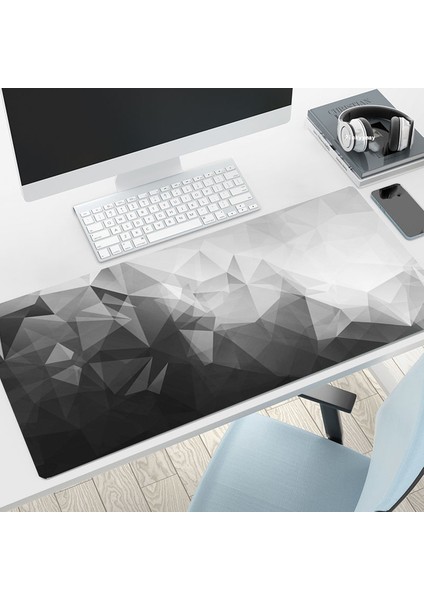 XM00014 (9) 400X700X3MM Siyah Beyaz Büyük Fare Mat Oyun Mousepad Büyük Oyun Fare Altlıkları 39.3X19.6IN Kauçuk Klavye Paspasları Masa Pedi Hd Fare Altlıkları (Yurt Dışından)