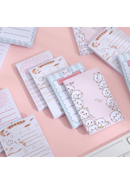 D 60 Yaprak Kawaii Kedi Bloknot Sevimli Öğrenci Yapışkan Notlar Mesaj Not Kağıdı Okul Kore Kırtasiye Ofis Malzemeleri Hediyeler (Yurt Dışından) fırsatları