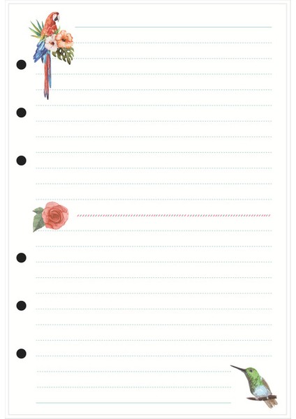 Çizgi A6 2023 45 Sayfa Kawaii A5 A6 Gevşek Yaprak Defter Kağıdı Dolum Spiral Bağlayıcı Dizin Iç Sayfalar Aylık Haftalık Günlük Planlayıcı Gündem (Yurt Dışından)