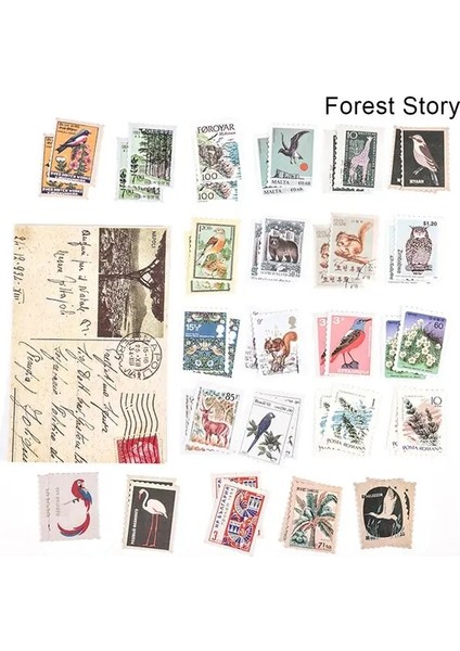 Orman Hikayesi 46 Adet/paket Kırtasiye Çıkartmalar Vintage Damga Sızdırmazlık Etiket Seyahat Çıkartmaları Süslemeleri Scrapbooking Günlüğü Albümleri Bullet Journa (Yurt Dışından)