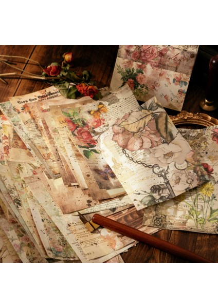 S18613-7 Bay Kağıt 8 Tarzı 100 Adet/kitap Vintage Mesaj Malzemesi Kağıt Yaratıcı Çiçek Karakter El Hesabı Dekoratif Bloknot (Yurt Dışından)