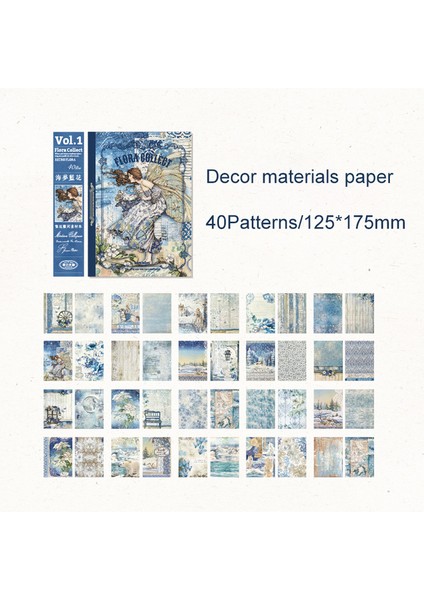 Bir Journamm 40 Adet/paket Estetik Dekor Kraft El Işi Kağıdı Dıy Scrapbooking Malzemeleri Deco Önemsiz Dergisi Vintage Çift Taraflı Malzemeler Kitap (Yurt Dışından)