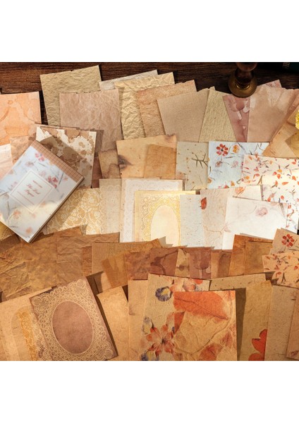 C Yoofun 100 Sayfa Çift Malzeme Vintage Malzeme Kağıtları Dekor Scrapbooking Günlük Albümü Retro Arka Plan Kağıdı (Yurt Dışından) indirimleri